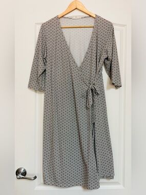 Synergy Organic Clothing Grey Patterned Wrap Dress